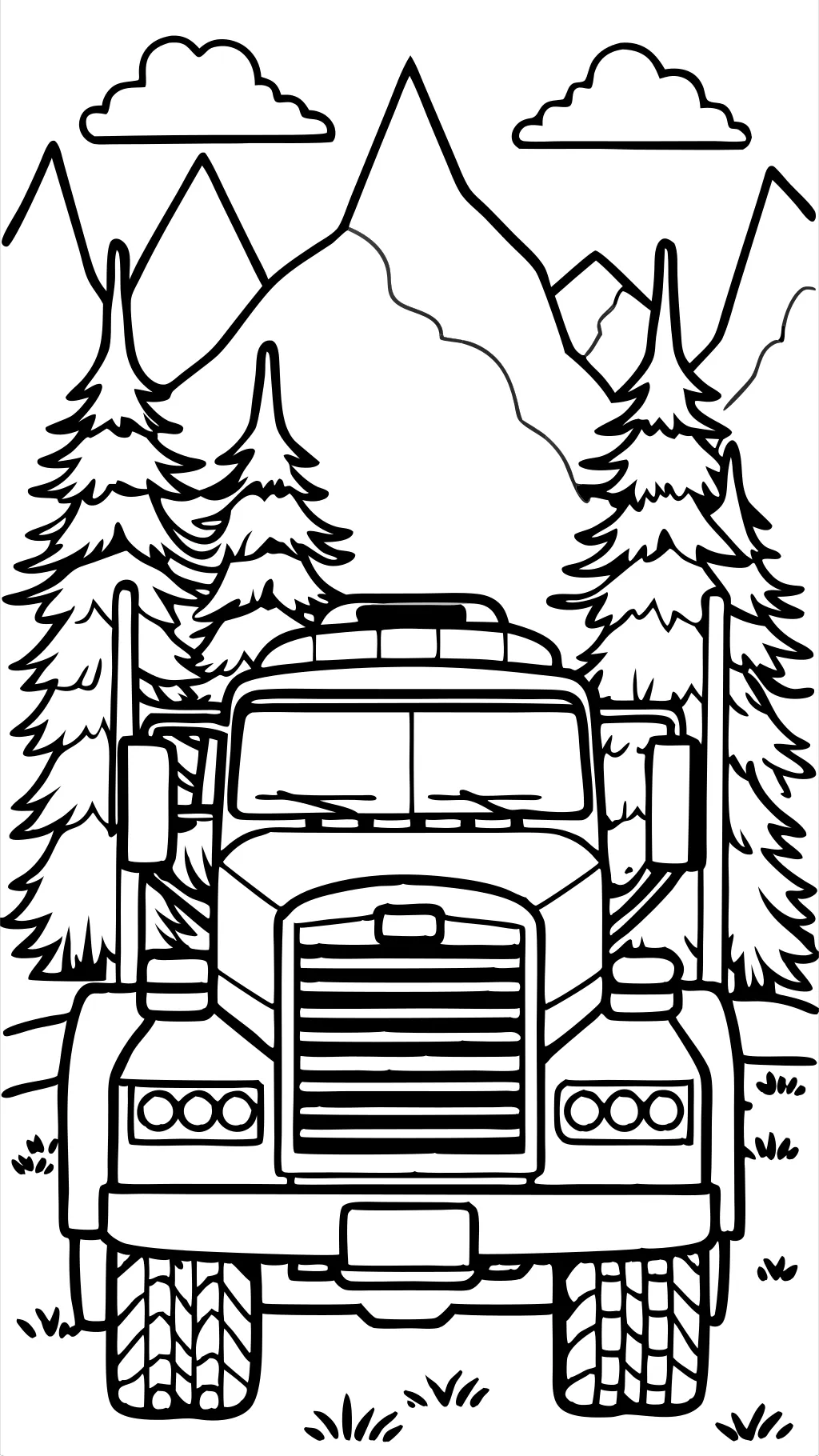 logging truck coloring page